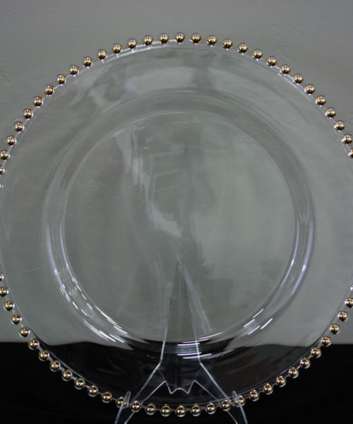 Gold Beaded Glass Charger